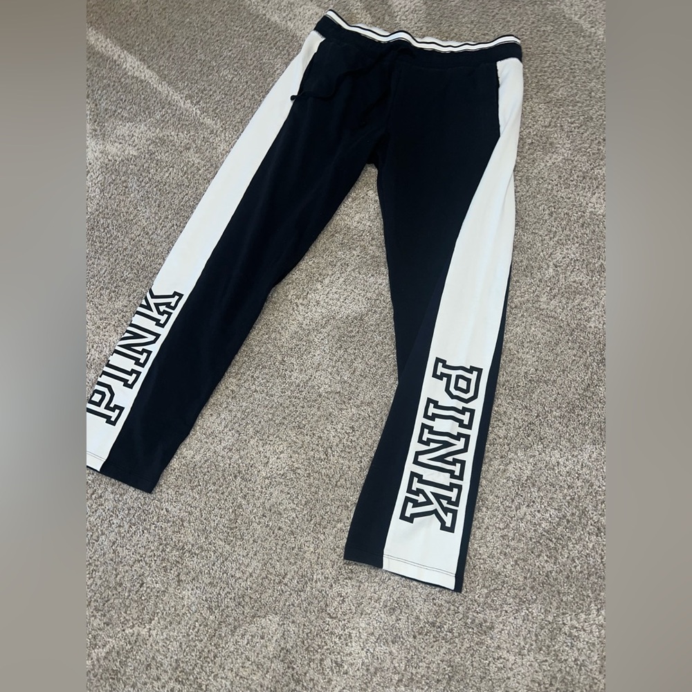 PINK Victoria's Secret Black and White Joggers